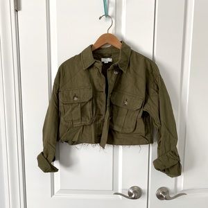 TopShop crop army jacket! Size 4-6, worn once!